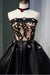 Black Strapless Satin Homecoming Lace Cheap Graduation Dress with Crystals - Prom Dresses