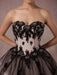 Black Wedding Dress Lace Tulle Chapel Train Bridal Gown Strapless Sweetheart A-Line Luxury Princess Pageant Dress