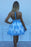 Blue Lace Appliqued Mini Homecoming A Line Sleeveless Tulle Short Prom Dress - Prom Dresses