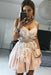 Blush Spaghetti Straps Short Prom with Appliques Mini Tulle Sweet 16 Dress - Prom Dresses
