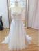 Boho Style White Tulle and Lace Wedding Dresses - wedding dresses
