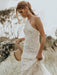 Boho Wedding Dress 2021 Lace A Line Halter Sleeveless Floor Length Bridal Gown With Train