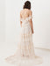 Boho Wedding Dress Suit 2021 V Neck Floor Length Lace Multilayer Bridal Gown Dress And Outfit