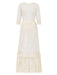 Boho Wedding Dress Suit 2021 V Neck Floor Length Lace Multilayer Bridal Gown Dress And Outfit