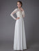 Boho Wedding Dresses Chiffon Jewel Long Sleeve Pleated A Line Beach Bridal Gowns