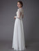 Boho Wedding Dresses Chiffon Jewel Long Sleeve Pleated A Line Beach Bridal Gowns