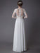 Boho Wedding Dresses Chiffon Jewel Long Sleeve Pleated A Line Beach Bridal Gowns