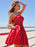 Bridelily A-Line Satin Sweetheart With Ruffles Sleeveless Short/Mini Dresses - Prom Dresses