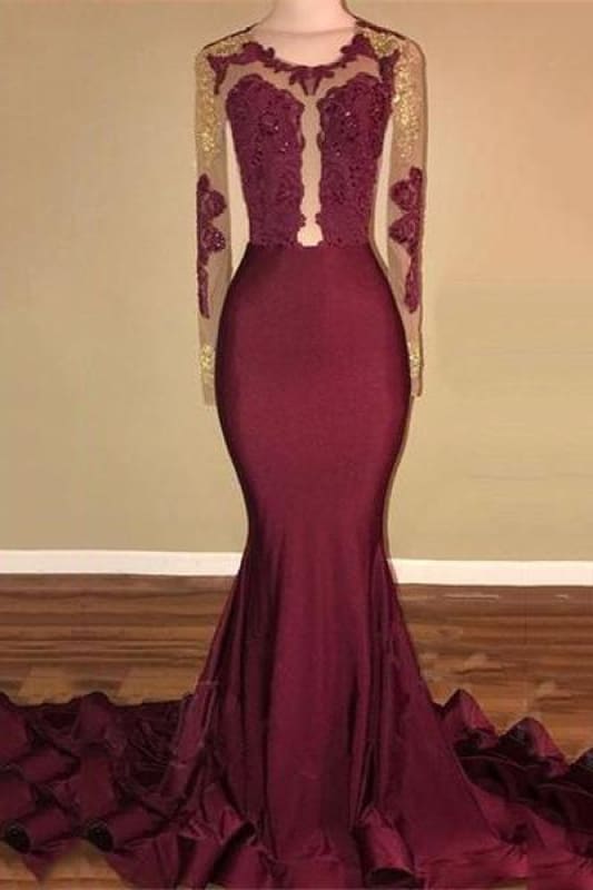 Burgundy and gold prom dresses best sale