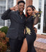 Bridelily Black Long Sleeve Prom Dress | 2019 Gold Appliques Mermaid Evening Dress - Prom Dresses