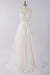 Bridelily Elegant V-neck A-line Appliques Tulle Wedding Dress - wedding dresses