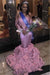 Bridelily Long Sleeve Pink Lace Prom Dresses 2019 | Roses Bottom Off The Shoulder Mermaid Evening Dress Sexy FB0315 - Prom Dresses