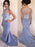 Bridelily Mermaid Sleeveless Jewel Sweep/Brush Train Crystal Satin Dresses - Prom Dresses