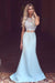 Bridelily New Arrival Two Pieces Mermaid Lace Applqiues Prom Dresses Sleeveless - Prom Dresses