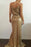 Bridelily Sexy Gold Dequined Spaghetti Strap Evening Dress Cheap Split Long Formal Occasion Dresses JT121 - Prom Dresses