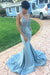 Bridelily V-neck Halter Prom Dress | 2019 Mermaid Backless Evening Gowns BK0 - Prom Dresses