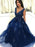 Bridelily V-Neck Sleeveless Floor-Length With Beading Tulle Dresses - Prom Dresses