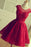 Burgundy A Line Homecoming Dress Cheap Sleeveless Lace Graduation Dresses - Prom Dresses