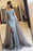 Burgundy Off-the-shoulder 3/4 Sleeves Split Tulle Prom Dress Long Formal Gown - Prom Dresses