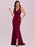 Burgundy Prom Dress Satin Fabric V-Neck Mermaid Sleeveless Pleated Long Pageant Dresses