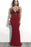 Burgundy V Neck Sleeveless Mermaid Evening Dress Spaghetti Strap Prom Dresses - Prom Dresses