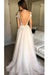 Cap Sleeve Deep V-neck With Appliques Sexy Split Tulle Wedding Dress - Wedding Dresses