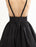 Celebrity Dresses Black Oscar Evening Dress Straps Backless Deep V Taffeta Dress