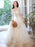 Champagne Evening Dress A-Line Square Neck Lace Half Sleeves Applique Floor-Length Social Pageant Dresses