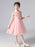 Champagne Flower Girl Dresses Designed Neckline Sleeveless Polyester Cotton Tulle Embroidered Formal Kids Pageant Dresses