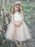 Flower Girl Dresses Champagne Jewel Neck Sleeveless Formal Kids Pageant Dresses