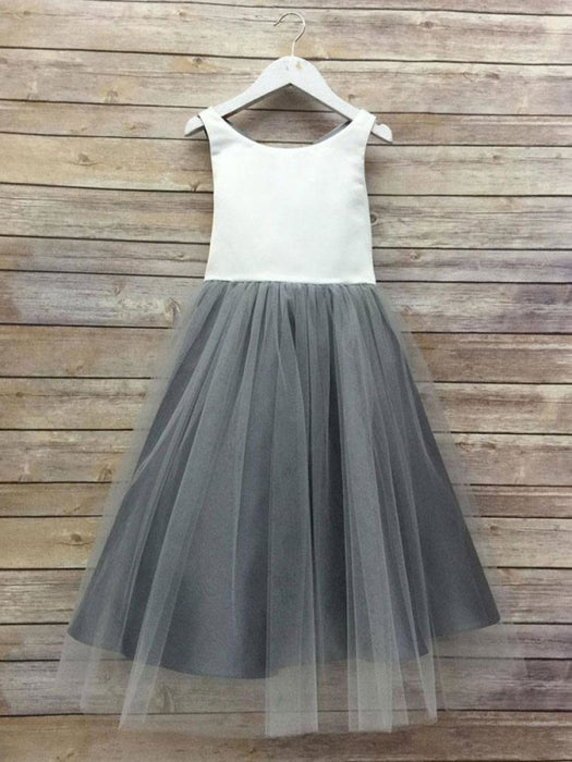 Flower Girl Dresses Champagne Jewel Neck Sleeveless Formal Kids Pageant Dresses