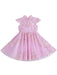 Flower Girl Dresses Champagne Designed Neckline Short Sleeves Bows Knee-Length Kids Party Dresses