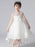 Champagne Color Flower Girl Dresses Jewel Neck Sleeveless Beaded Kids Social Party Dresses