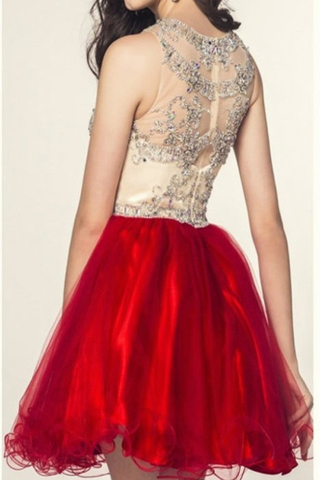 Charming Beading Short Prom Homecoming Dress - Prom Dresses