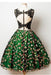 Cheap A Line Green Sleeveless Knee Length Lace Homecoming Dress with Appliques - Prom Dresses