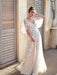 Cheap V Neck Half Sleeve Lace Boho Wedding Dresses - wedding dresses
