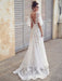 Cheap V Neck Half Sleeve Lace Boho Wedding Dresses - wedding dresses