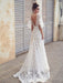 Cheap V Neck Half Sleeve Lace Boho Wedding Dresses - wedding dresses