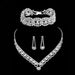 Chic Silver Crystal Necklace Earrings Bracelet Jewelry Sets | Bridelily - jewelry sets