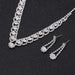 Chic Silver Crystal Necklace Earrings Bracelet Jewelry Sets | Bridelily - jewelry sets