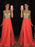 Chiffon V-Neck Sleeveless A-line Floor-Length With Beading Dresses - Prom Dresses