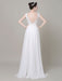 Chiffon Wedding Dress Bateau Lace Satin Sash Floor Length A Line summer Bridal Dress