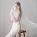 1.2M One Layer Ivory Pearl Beaded Soft Wedding Veils | Bridelily - wedding veils