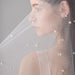 1.2M One Layer Ivory Pearl Beaded Soft Wedding Veils | Bridelily - wedding veils