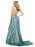 Customize Evening Dress A-Line Polyester Sweep Criss-Cross Formal Party Dresses Backless Polyester Pageant Dress