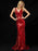 Customize Evening Dress Mermaid Burgundy V Neck Sequined Sequins Social Party Dresses Pageant Dress