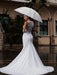 Customize Wedding Dress With Train Sleeveless Beaded Square Neck Bridal Gowns