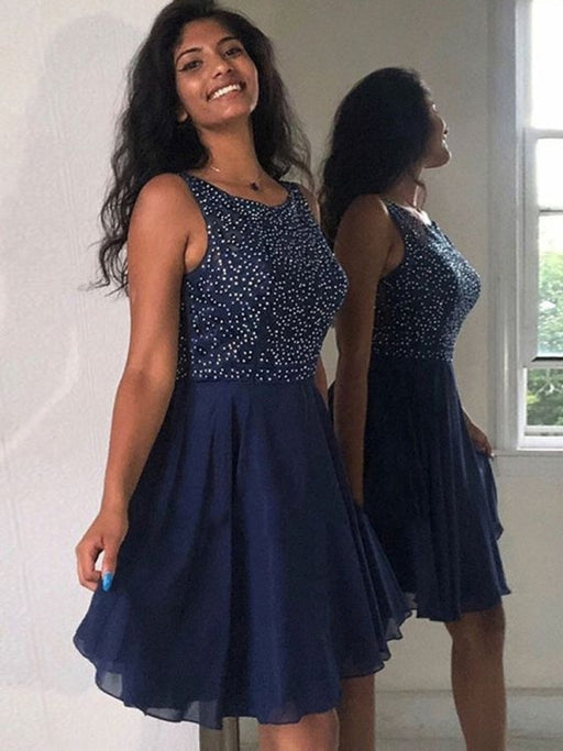 Cute orders navy blue prom dresses