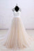 Cute Bow Lace V-neck Tulle A-line Wedding Dress - Wedding Dresses