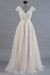 Cute Cap Sleeve V-neck Lace Tulle Wedding Dress - Wedding Dresses